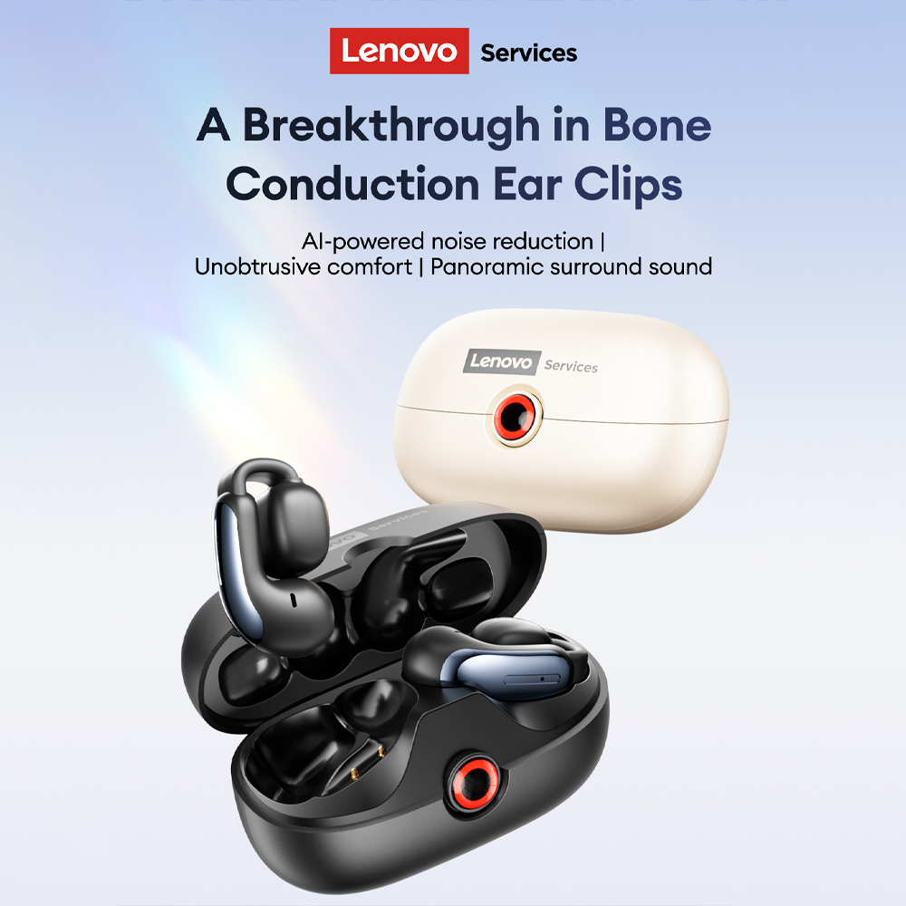 Earphones - Lenovo LES-108 Beengeleiding TWS Oorclips Oortelefoon