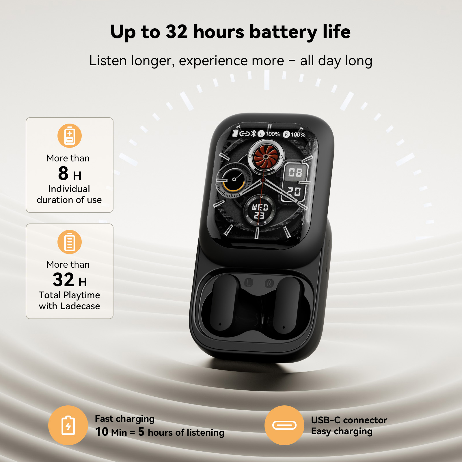 Earphones - ZNP N04 Draadloze Bluetooth Oordopjes AI